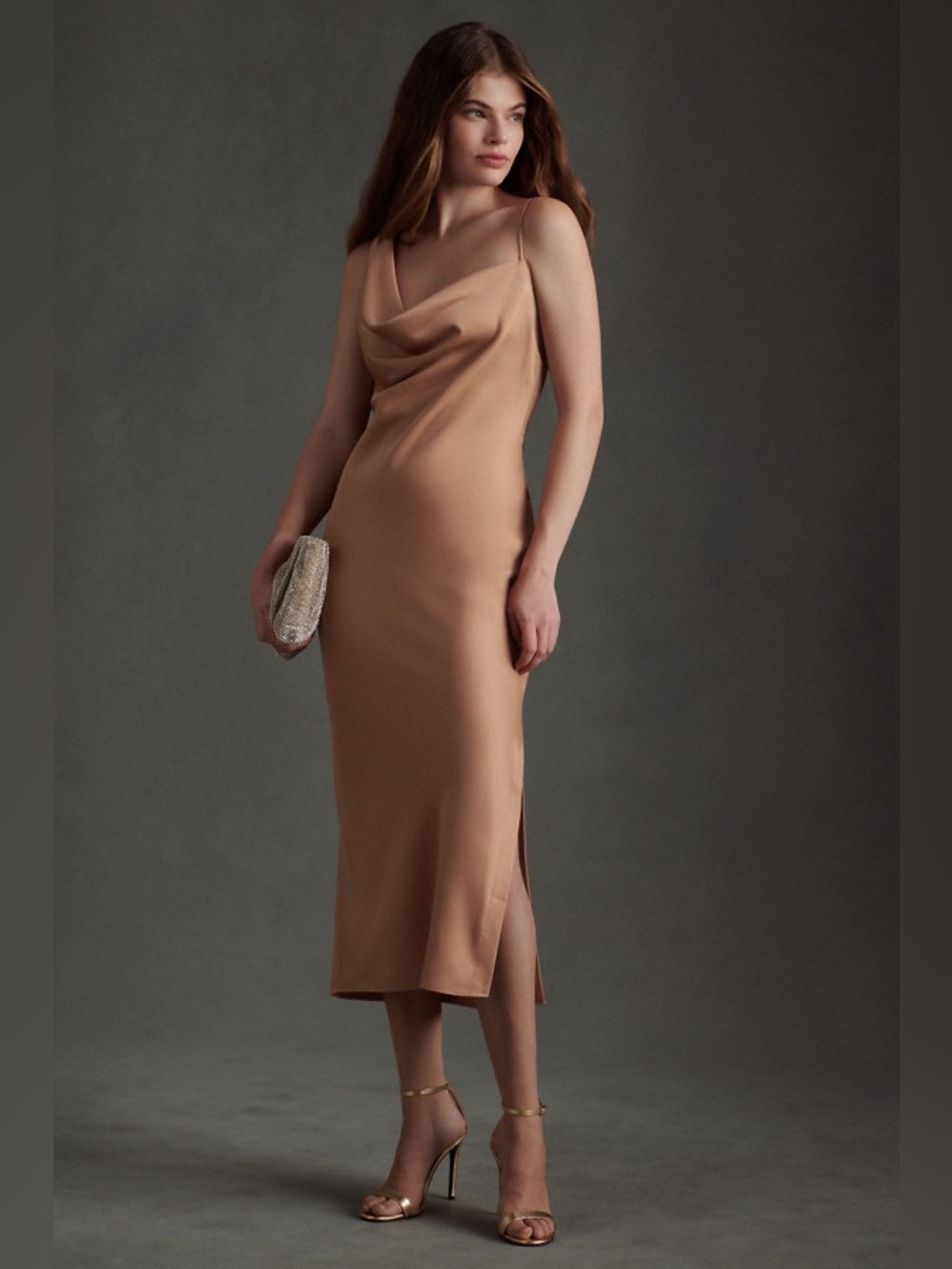 BHLDN August Satin Charmeuse Midi Dress
